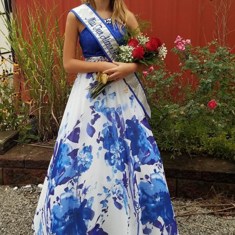 Blue floral dress